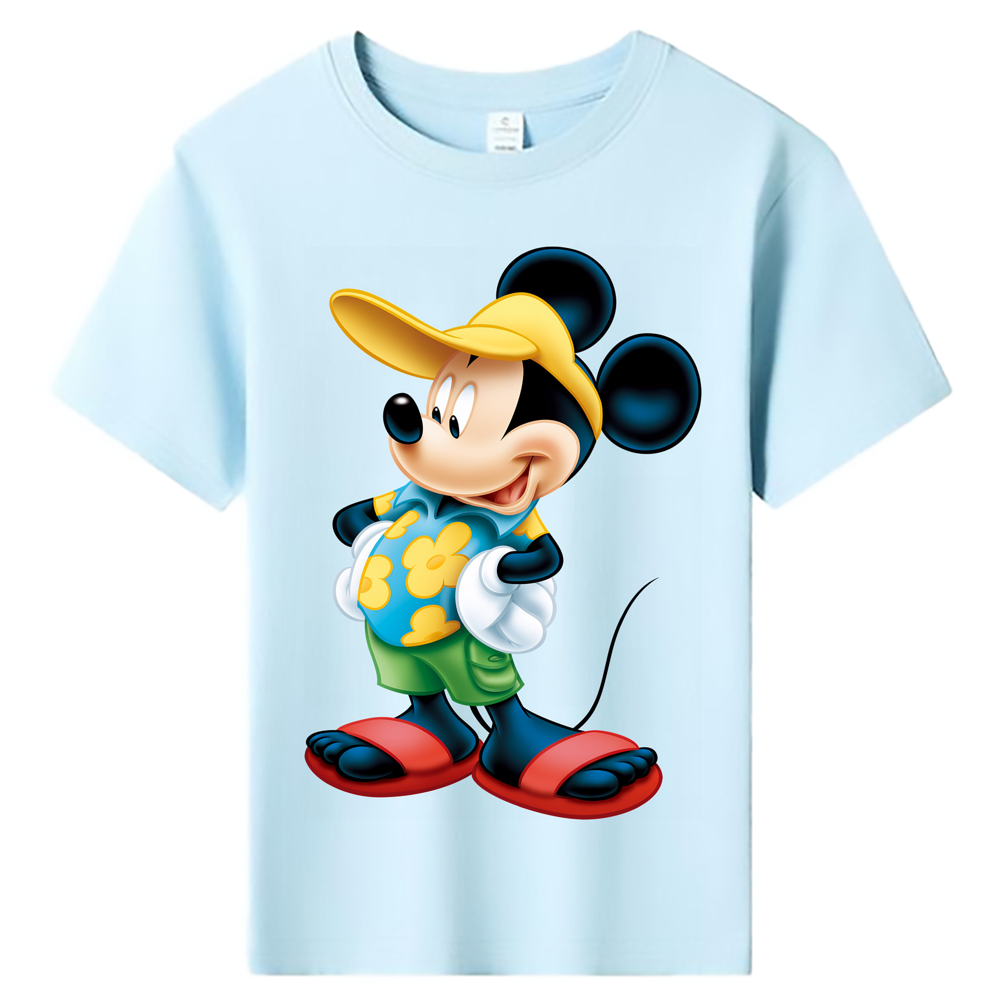 （画像用） ミッキーマウス Mickey Mouse 綿100％キッズTシャツ（フロントプリント）